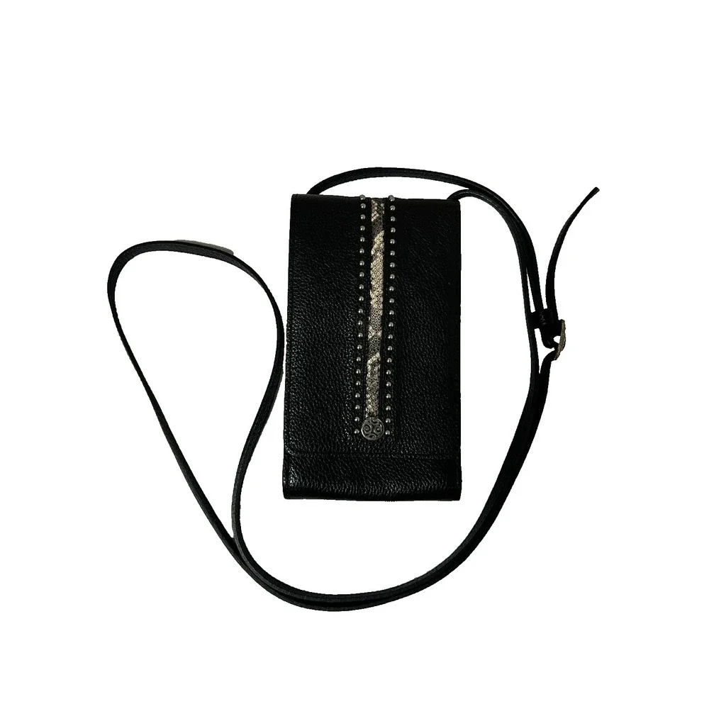 Brighton Pretty Tough Phone Case/Card Black‎ Cross Body Snake Leather & Studs